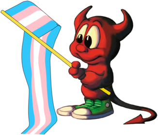 freebsd daemon holding a trans flag instead of their usual trident